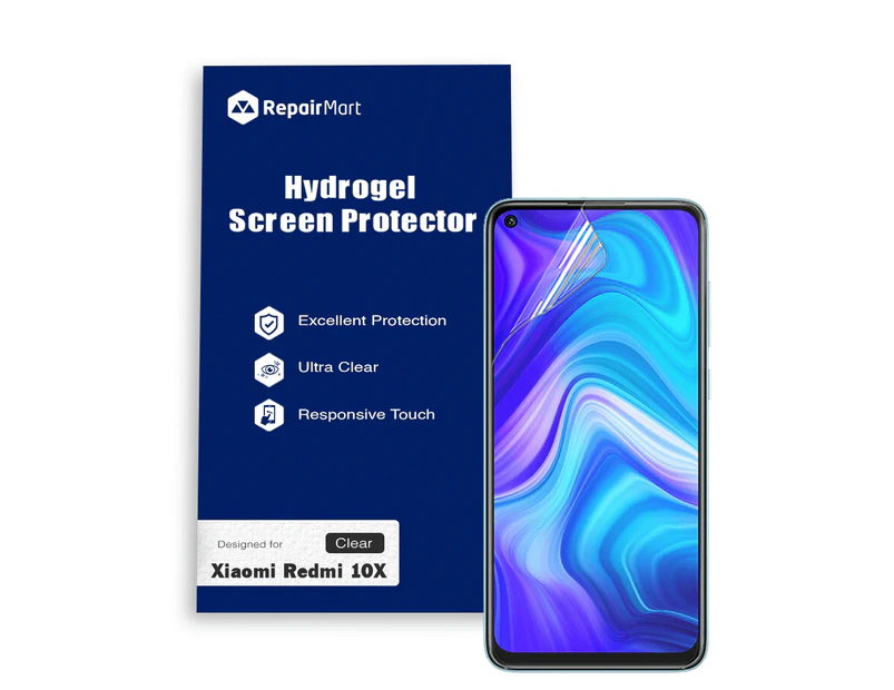 Xiaomi Redmi 10X Compatible Premium Hydrogel Screen Protector With Full Coverage Ultra HD - Double Pack, Basic Chinese Hydrogel Membrane