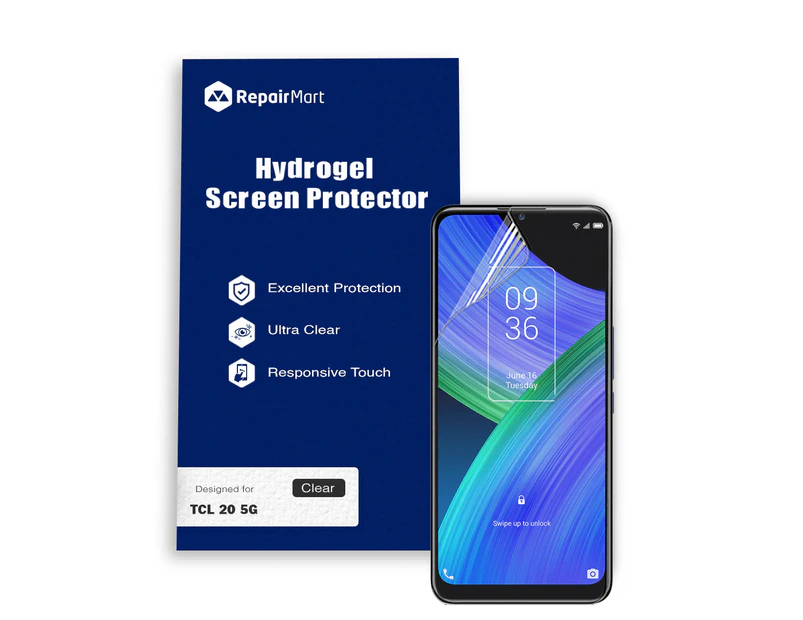 TCL 20 R 5G Compatible Premium Hydrogel Screen Protector With Full Coverage Ultra HD - Double Pack, Basic Chinese Membrane