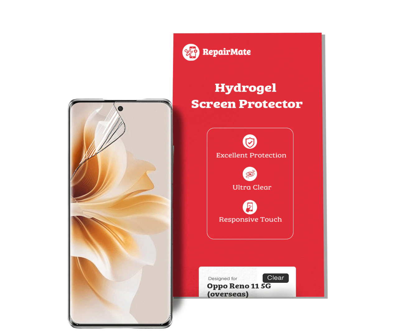 Oppo Reno11 5G Compatible Hydrogel Screen Protector Full Cover[2 Pack] - [2X Front] Protector