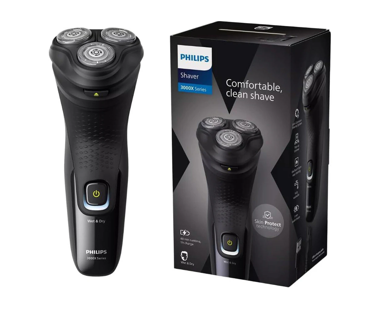 Philips X3021/00 Wet & Dry Shaver Beard Trimmer 3D Floating Heads Series 3000