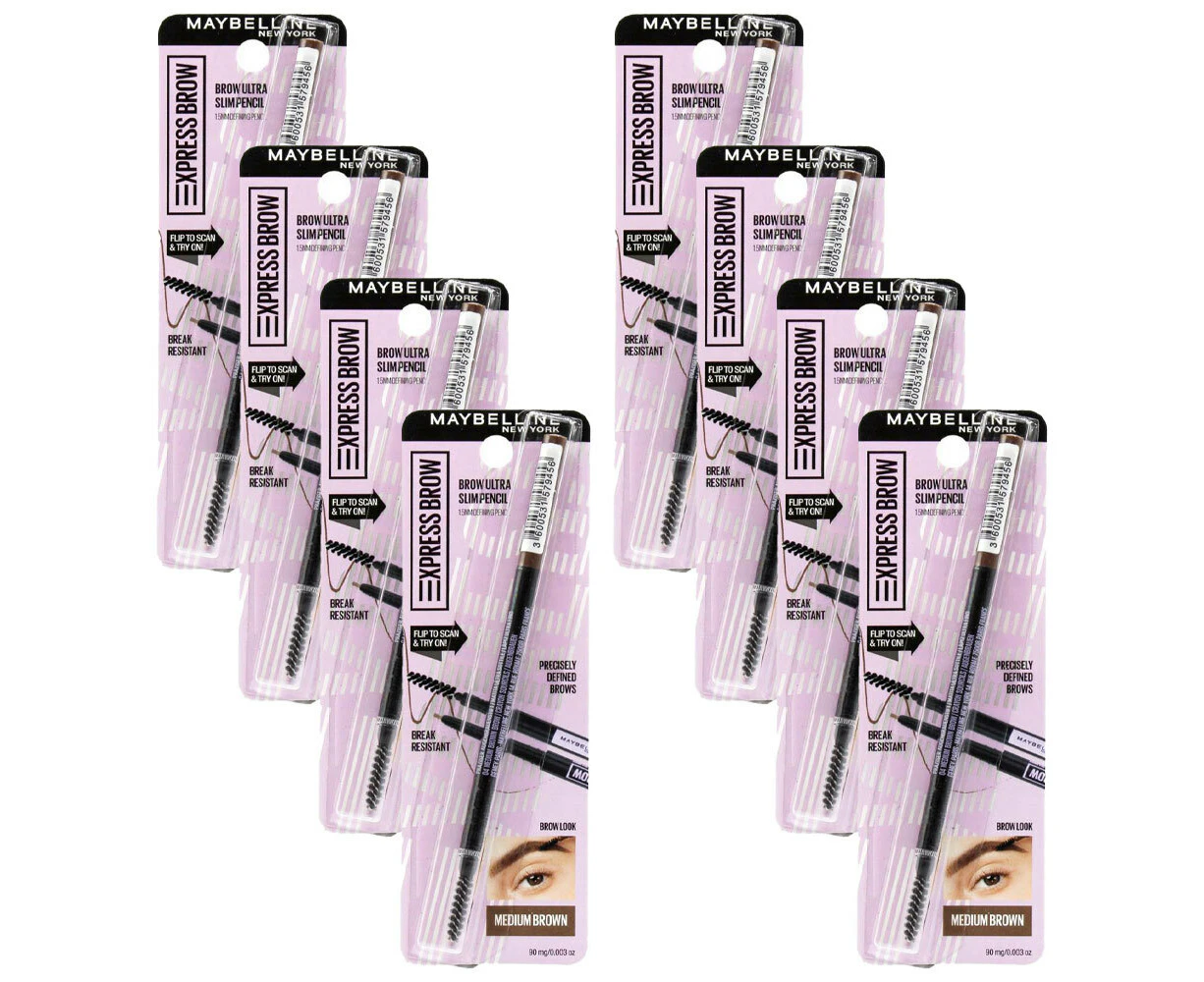 8x Maybelline Express Brow Liner Women Cosmetic Beauty Makeup Medium Brown 90mg