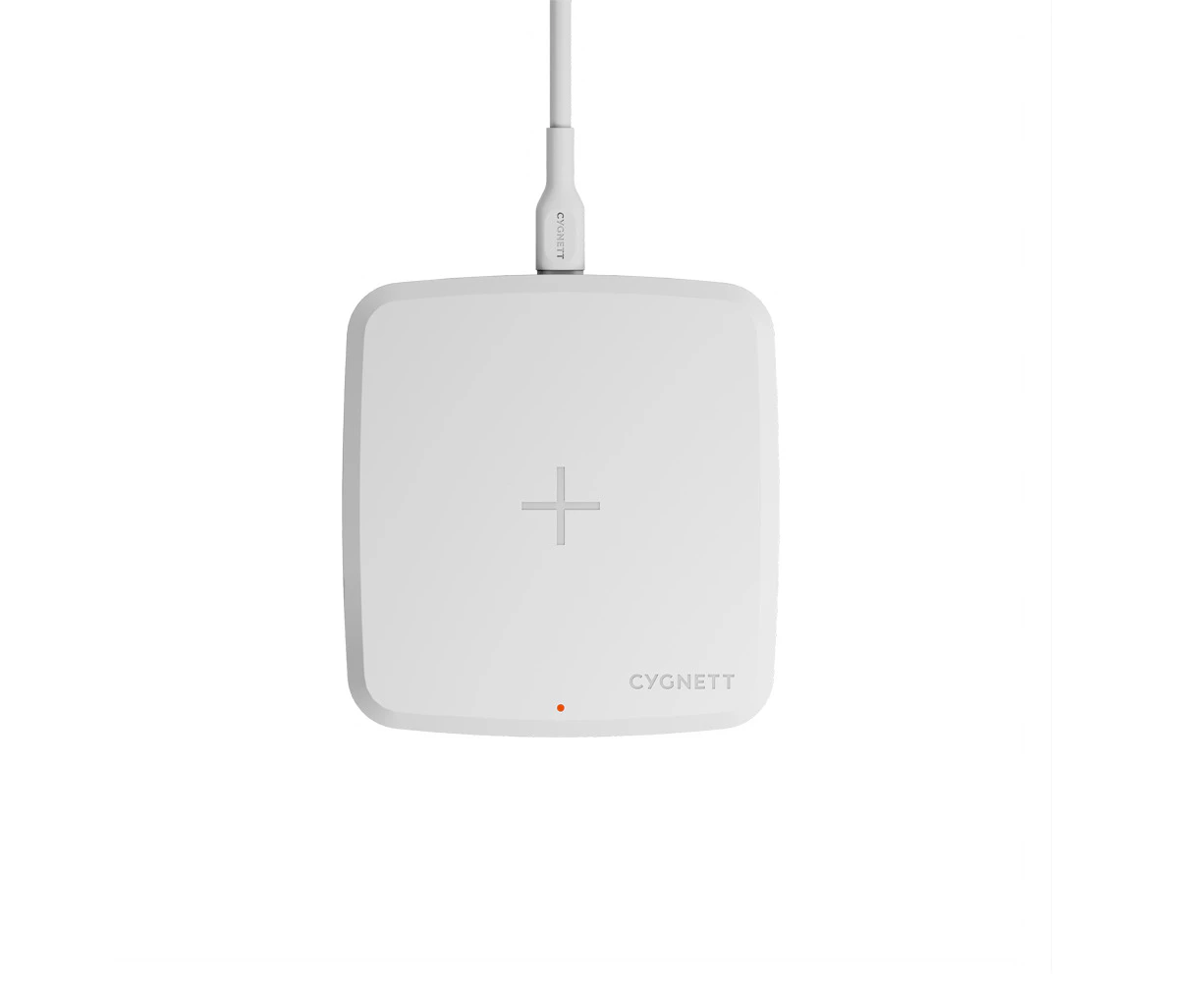 Cygnett ChargeBase15W Wireless Phone Fast/Quick Charger Qi Compatible White