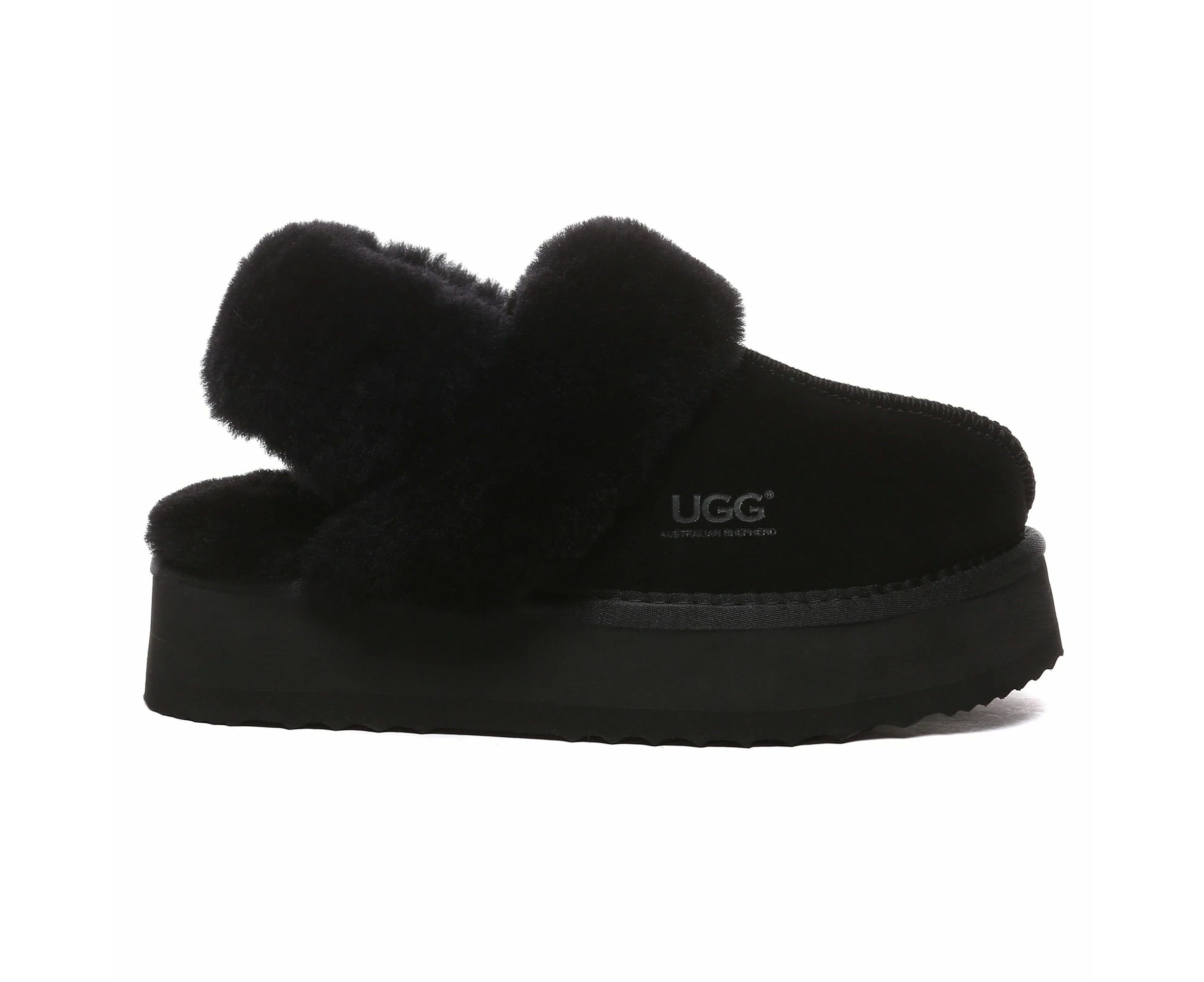 Dua Straps UGG Platform Slippers - Black