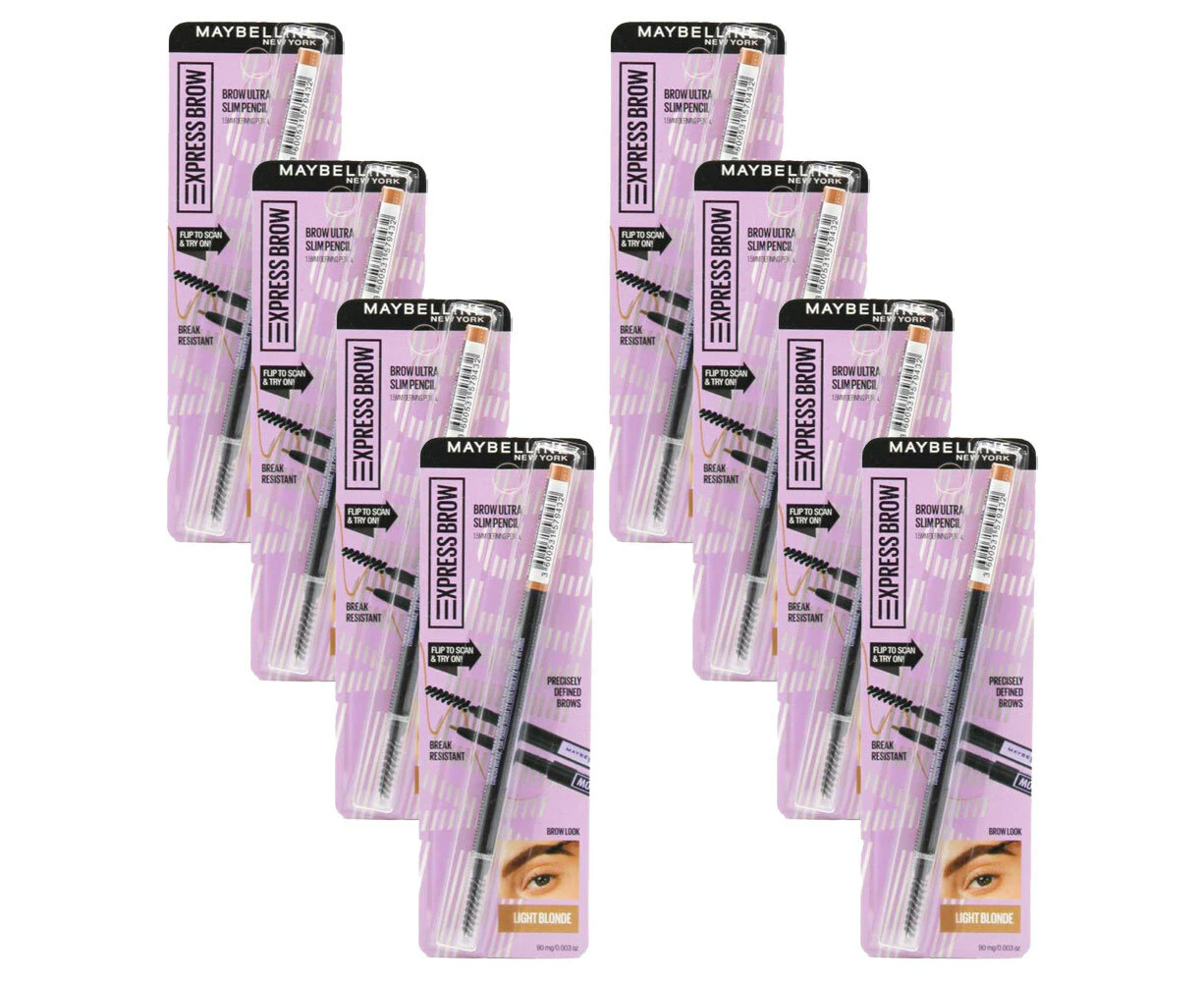 8x Maybelline Express Brow Pencil Women Cosmetic Beauty Makeup Light Blonde 90mg