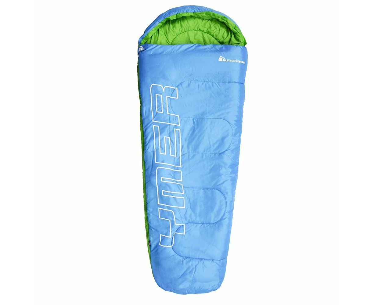 METEOR 150 x 60 cm Kids Sleeping Bag,Children Sleeping Bag,Junior Sleeping Bag - Lightweight Waterproof Thermal Comfort - Blue Lime