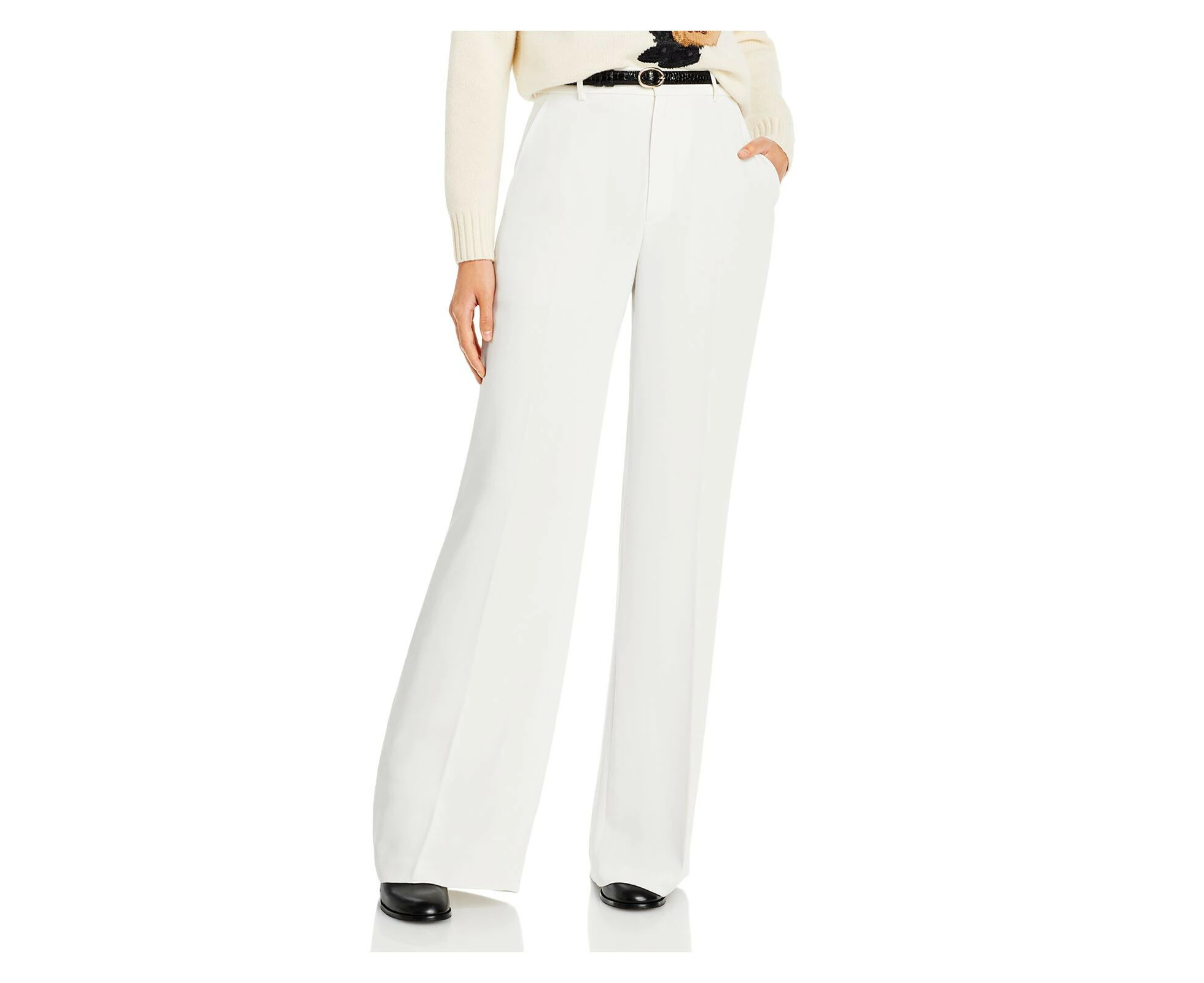 POLO RALPH LAUREN Womens Ivory Zippered Pocketed Wear To Work High Waist Pants 12