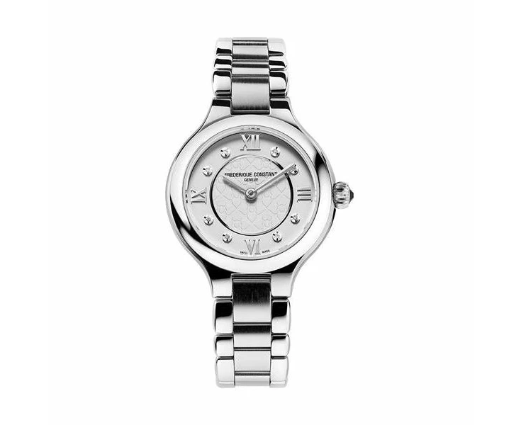 Frederique Constant Ladies Stainless Steel Quartz Wristwatch Mod. Fc 200whd1er36b Water Resistant Sapphire Dial Official Box