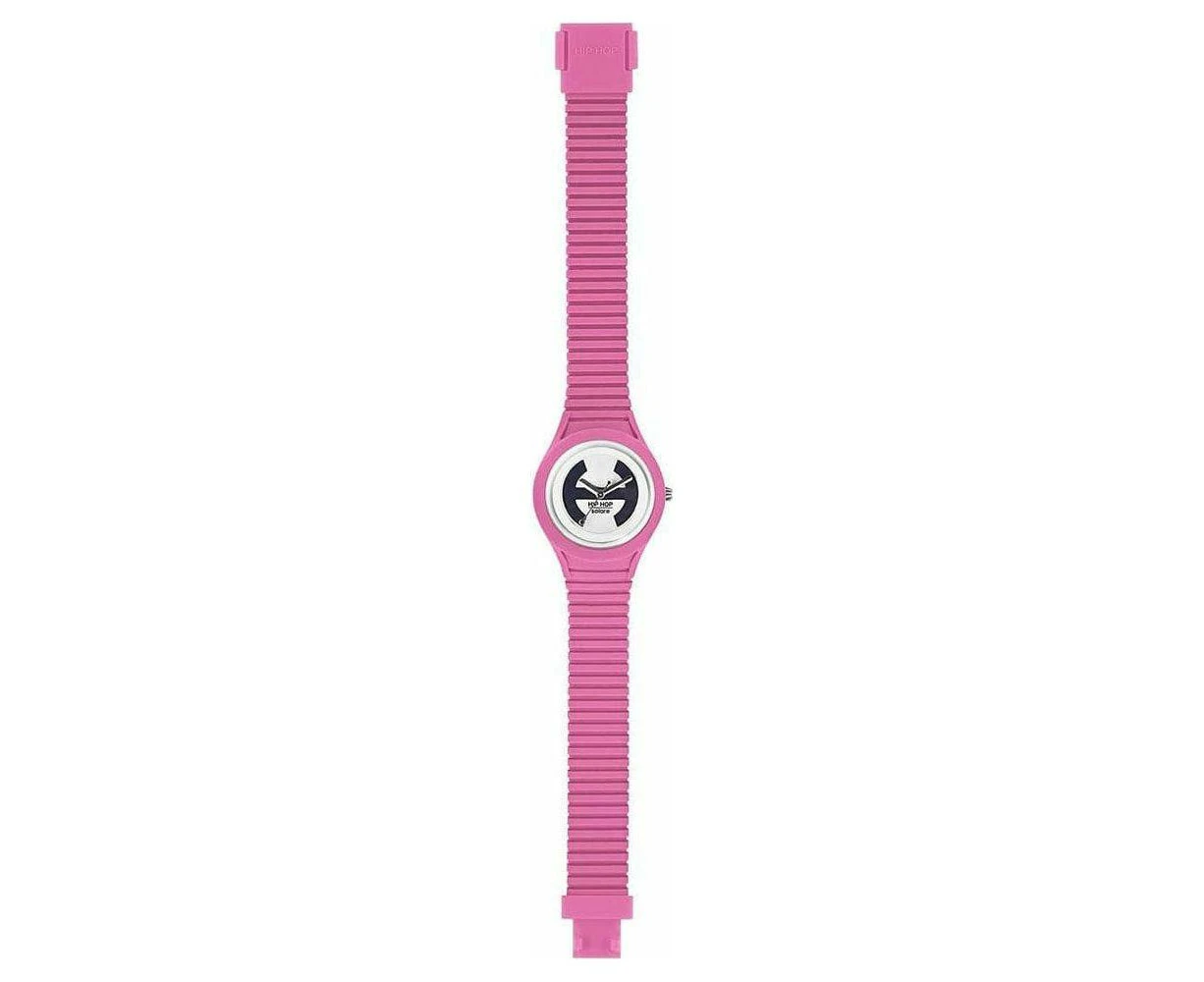 Hip Hop Mod. Solare Women's Plastic Solar Powered Wristwatch Model 5 Atm, 34mm Case Vibrant Pink