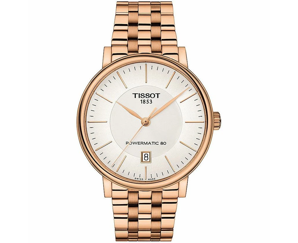 Luxury Swiss Made Tissot Carson Automatic Women's Wristwatch Mod. Carson Automatic 5 Atm Ss Ip Rose Gold