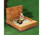 Keezi Kids Sandpit Wooden Sandbox Sand Pit with Cover Funnel Outdoor Toys 120cm