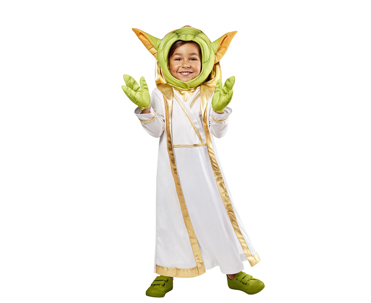 3pc Master Yoda Young Jedi Deluxe Robe/Headpiece/Glove Kids Costume Set - Multi-Colour