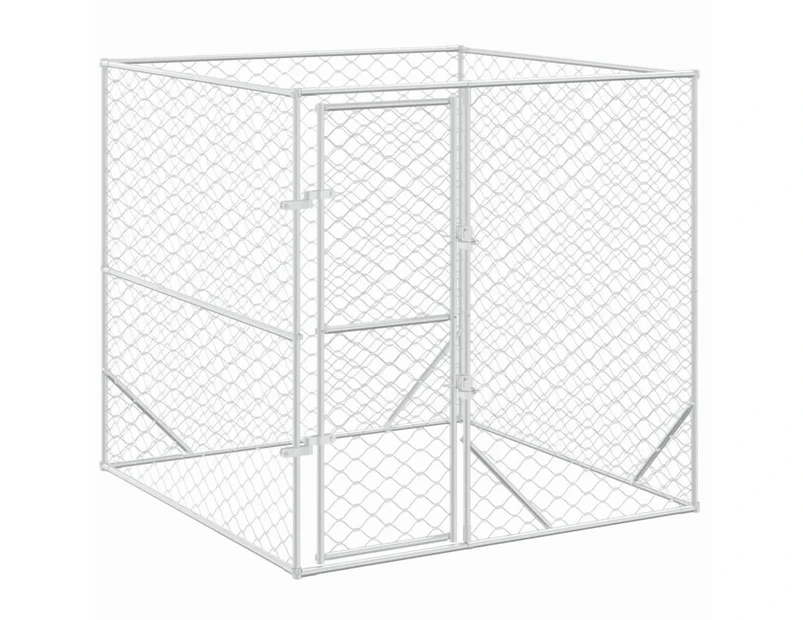 Andala Pets Outdoor Dog Kennel Silver 2x2x2 m Galvanised Steel