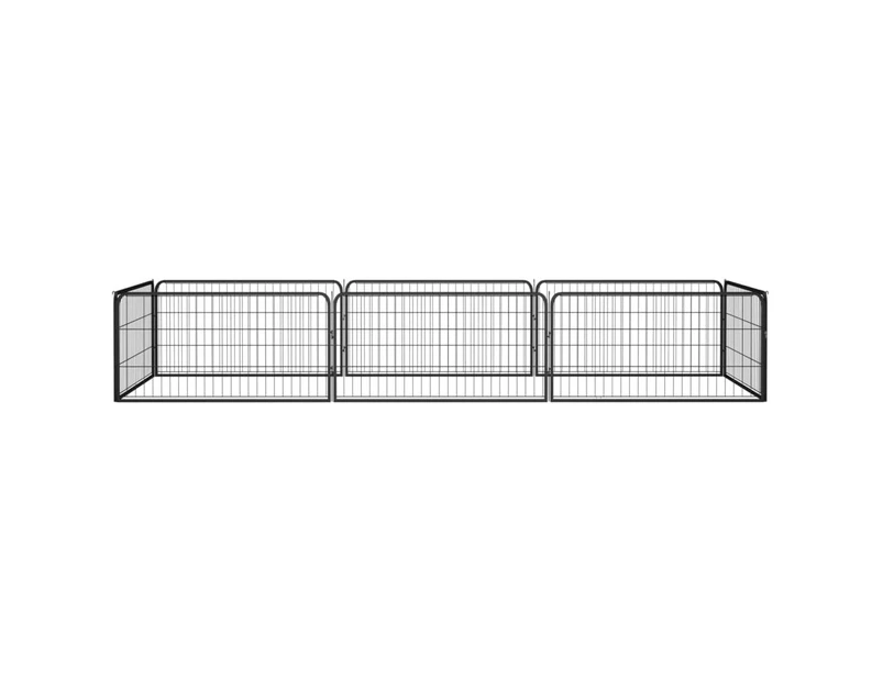 Andala Pets 8-Panel Dog Playpen Black 100x50 cm Powder-coated Steel