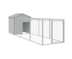 Andala Pets Dog House with Roof Light Grey 117x405x123 cm Galvanised Steel