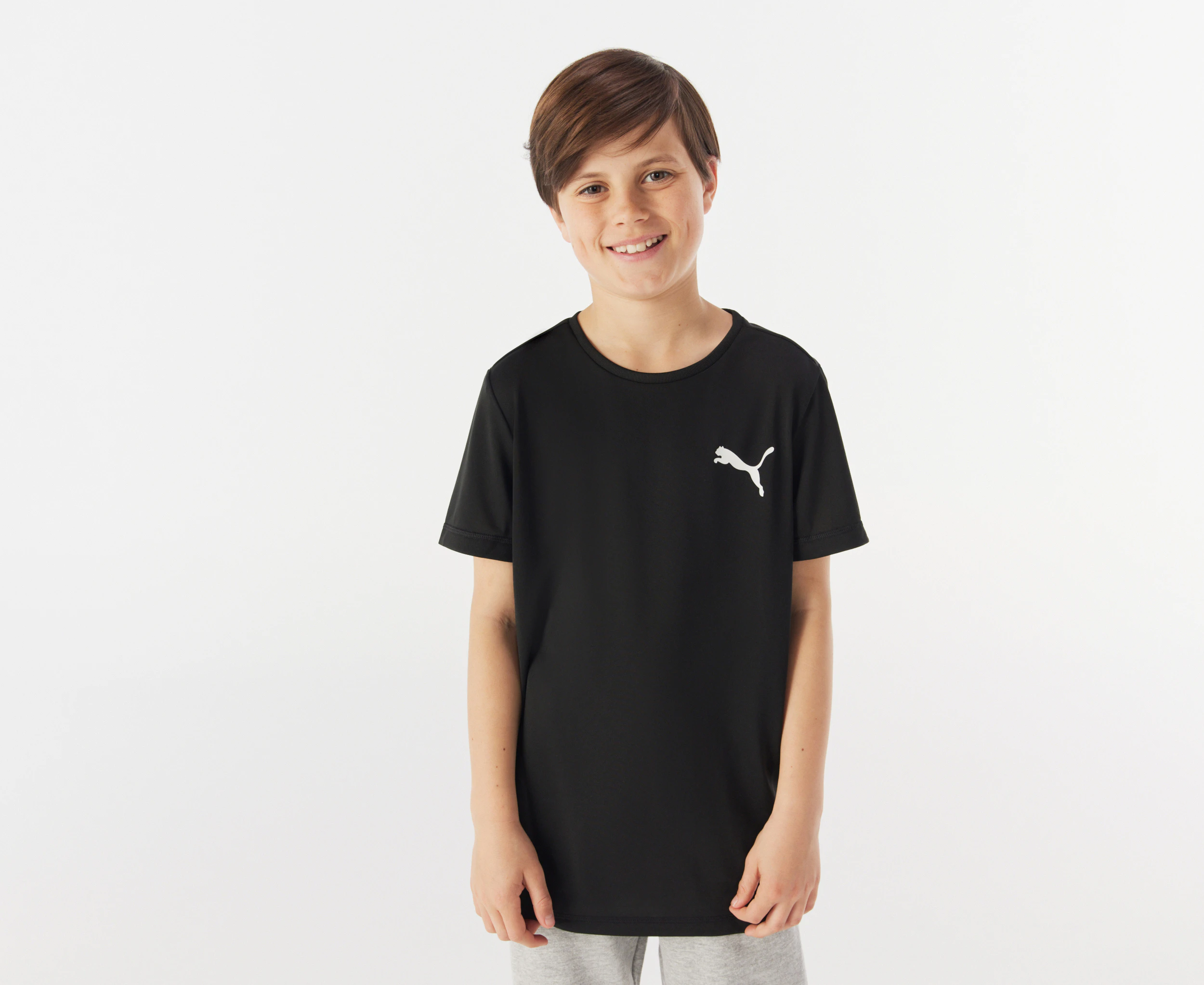 Puma Youth Boys' Active Small Logo Tee / T-Shirt / Tshirt - Puma Black