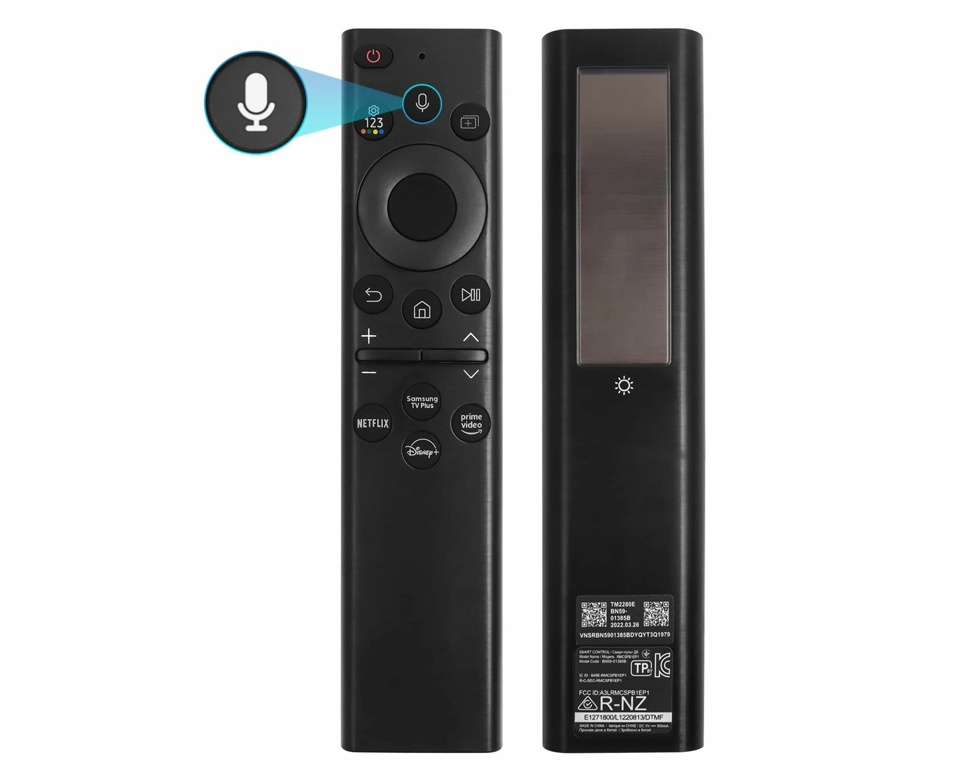 BN59-01385A Solar TV Remote Replacement for Samsung Frame TV Remote Control with Voice Bluetooth Rechargeable Solar Cell