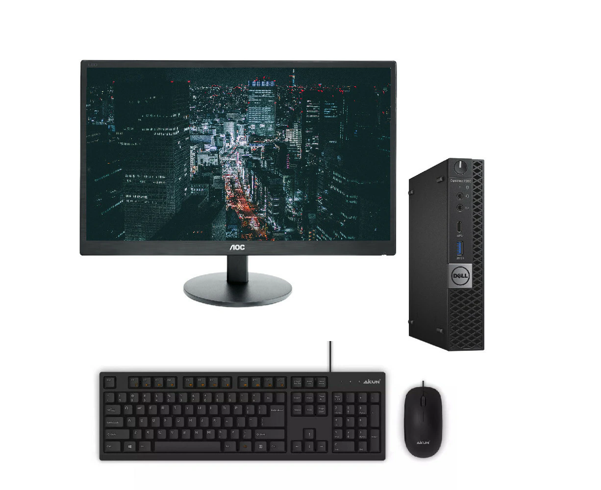 Dell 7060 Bundle Desktop i7-8700T 2.4GHz 16GB RAM 256GB + 27" Monitor| Refurbished - Refurbished Grade A