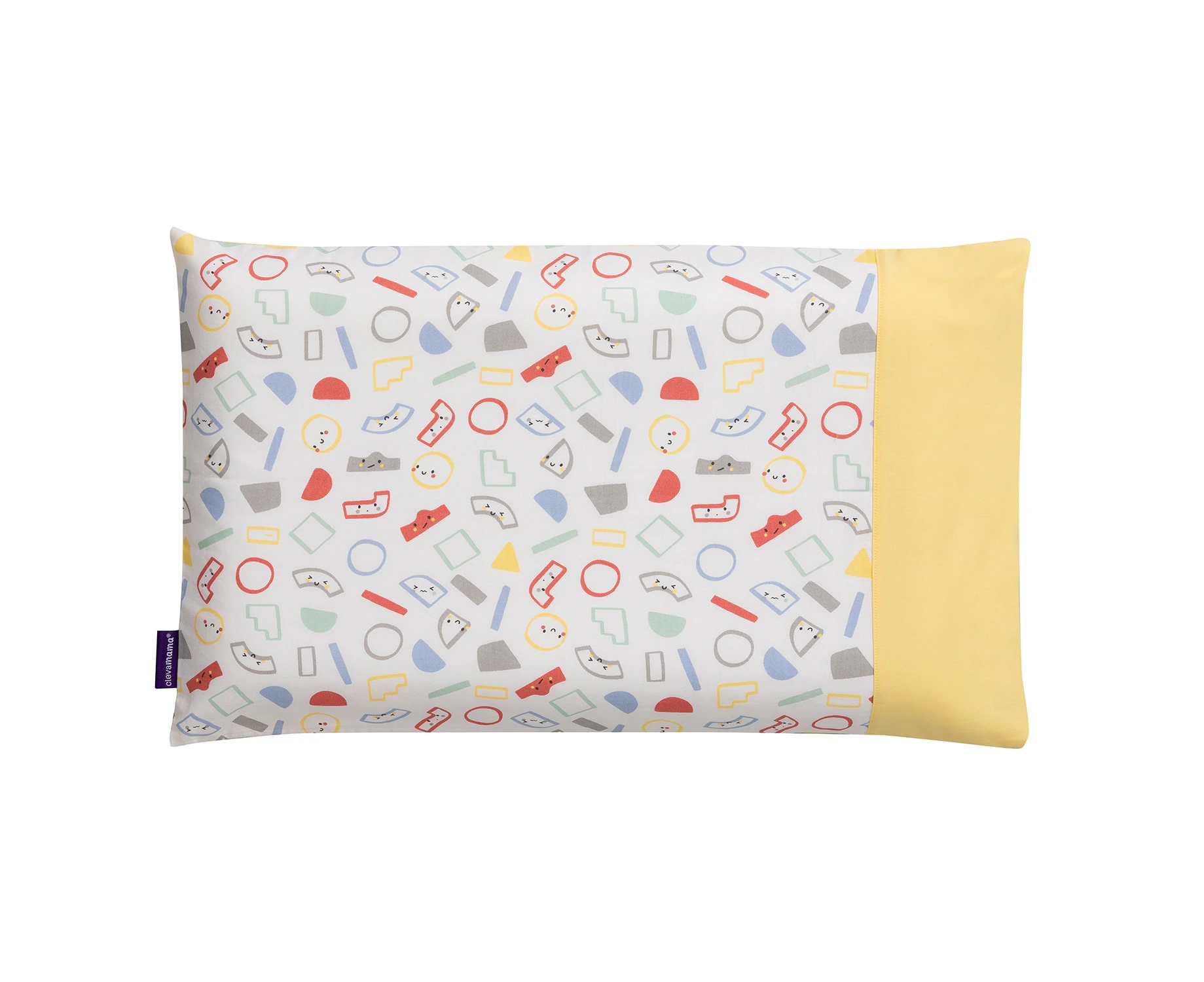 ClevaFoam® Toddler Pillow Case - Grey/Yellow