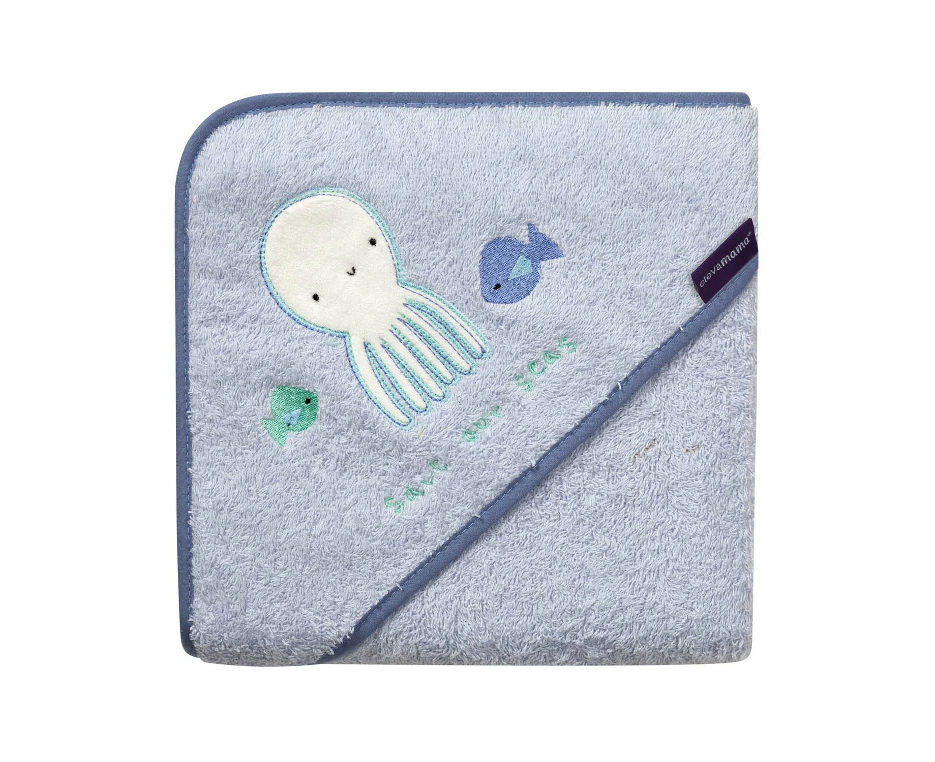 Soft Cotton - Apron Baby Bath Towel - Blue