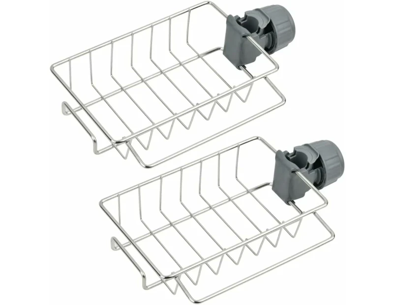 Set of 2 no-drill stainless steel shower racks for shower rail, shampoo holder, shower soap dish, 11cmx17.5cmx4.5cm