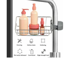 Set of 2 no-drill stainless steel shower racks for shower rail, shampoo holder, shower soap dish, 11cmx17.5cmx4.5cm