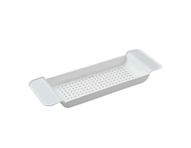 Bathtub Tray Stable Placement Expandable Plastic Material Draining Design Bath Caddy Tub Table for Bathroom White