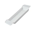 Bathtub Tray Stable Placement Expandable Plastic Material Draining Design Bath Caddy Tub Table for Bathroom White