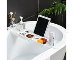 Bathtub Tray Stable Placement Expandable Plastic Material Draining Design Bath Caddy Tub Table for Bathroom White