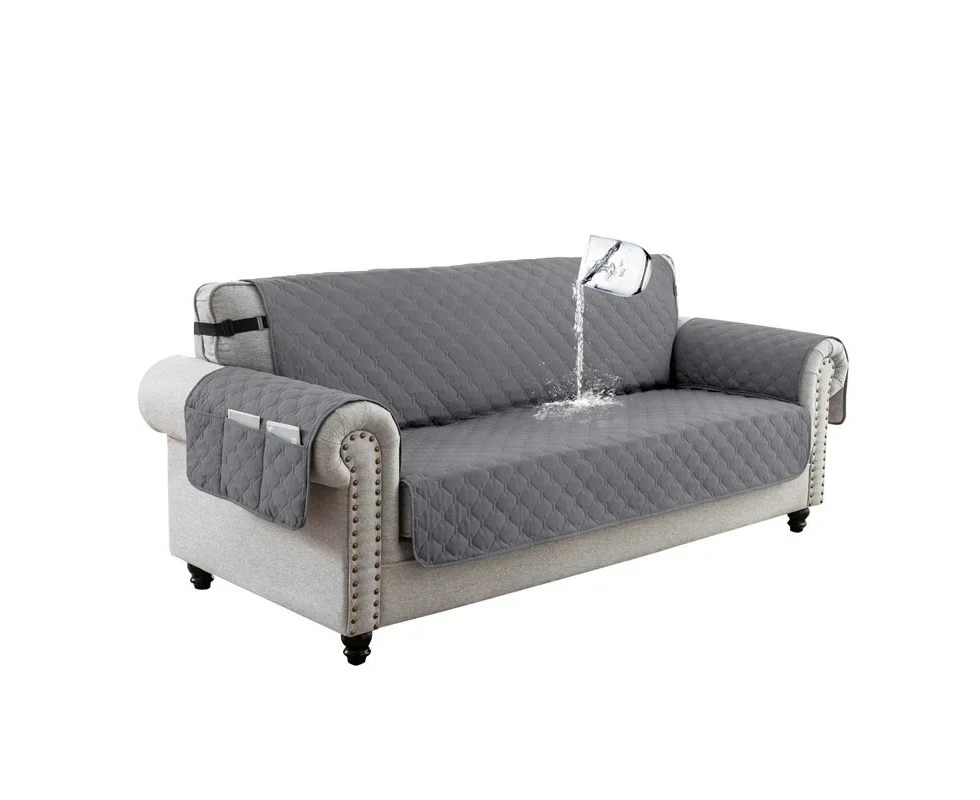 1 2 3 4 Seater Water Proof Sofa Cover Pet Dog Cat Kids Sofa Mat Couch Slipcovers for Living Room Armchair Furniture Covers Home-gray