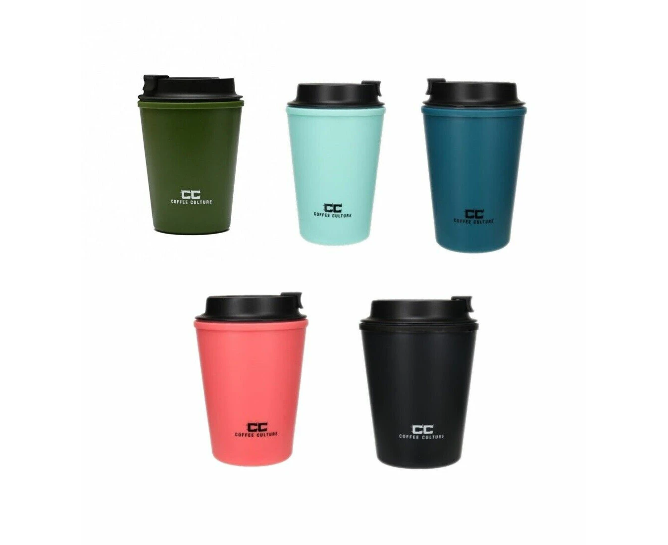 2PK Eco Double Wall Reusable Drink Eco-Friendly Mug Travel Cup 350ml  Assorted