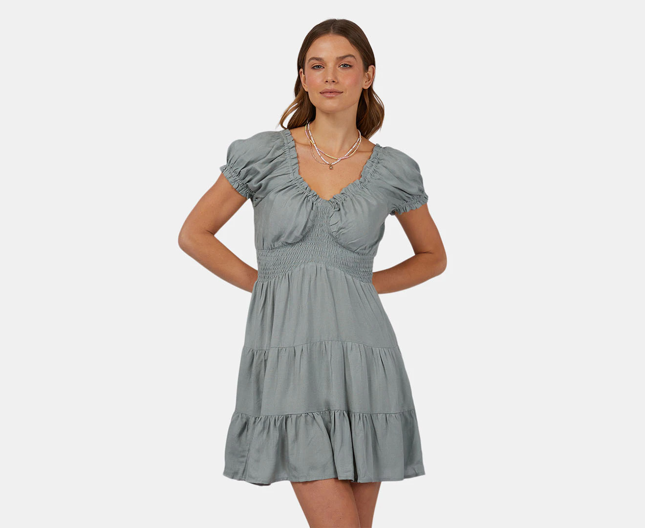 All About Eve Women's Natalia Linen Mini Dress - Teal