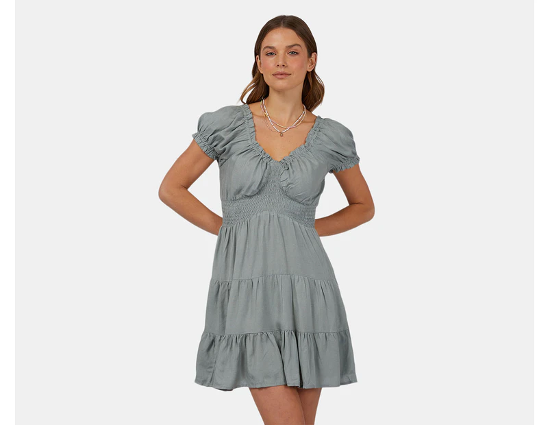 All About Eve Women's Natalia Linen Mini Dress - Teal