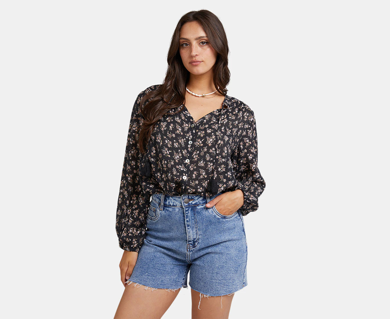 All About Eve Women's Maya Floral Shirt - Black