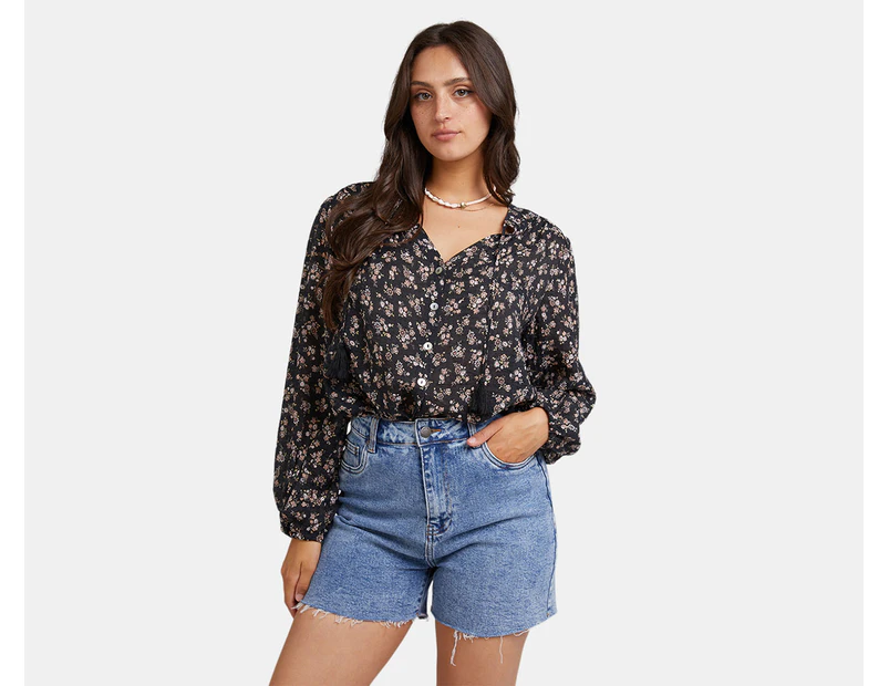 All About Eve Women's Maya Floral Shirt - Black