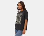 All About Eve Women's Bohemia Boyfriend Tee - Washed Black