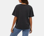 All About Eve Women's Bohemia Boyfriend Tee - Washed Black