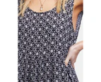 All About Eve Women's Aztec Tiered Mini Dress - Black