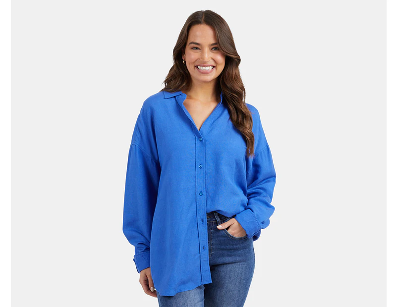 Elm Women's Cordelia Linen Shirt - Royal Blue