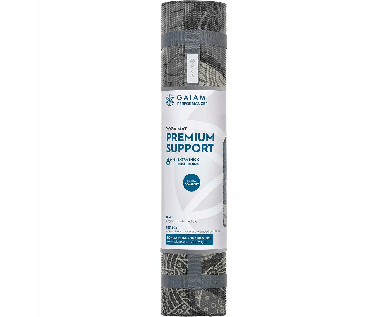 Gaiam Yoga Mat Premium Support 6mm Seaglass Urban 61cm x 173cm