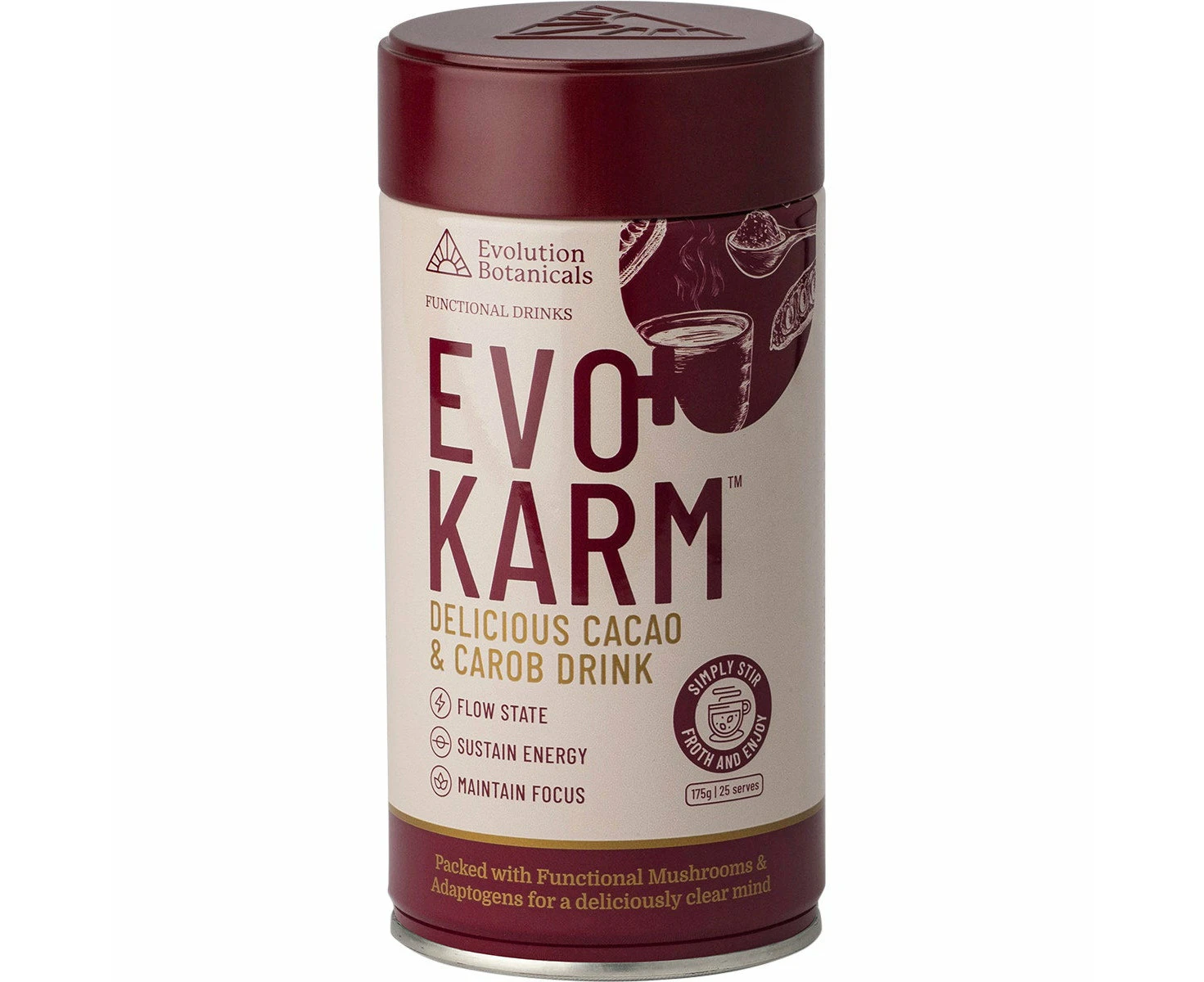 Evolution Botanicals EVO+ Karm Cacao & Carob Drink 175g