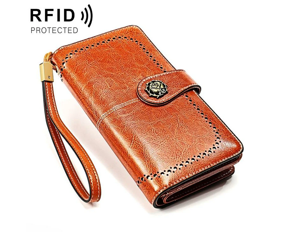 3556 Large Capacity Long Multi-function Anti-magnetic Rfid Wallet Clutch For Women With Card Slots