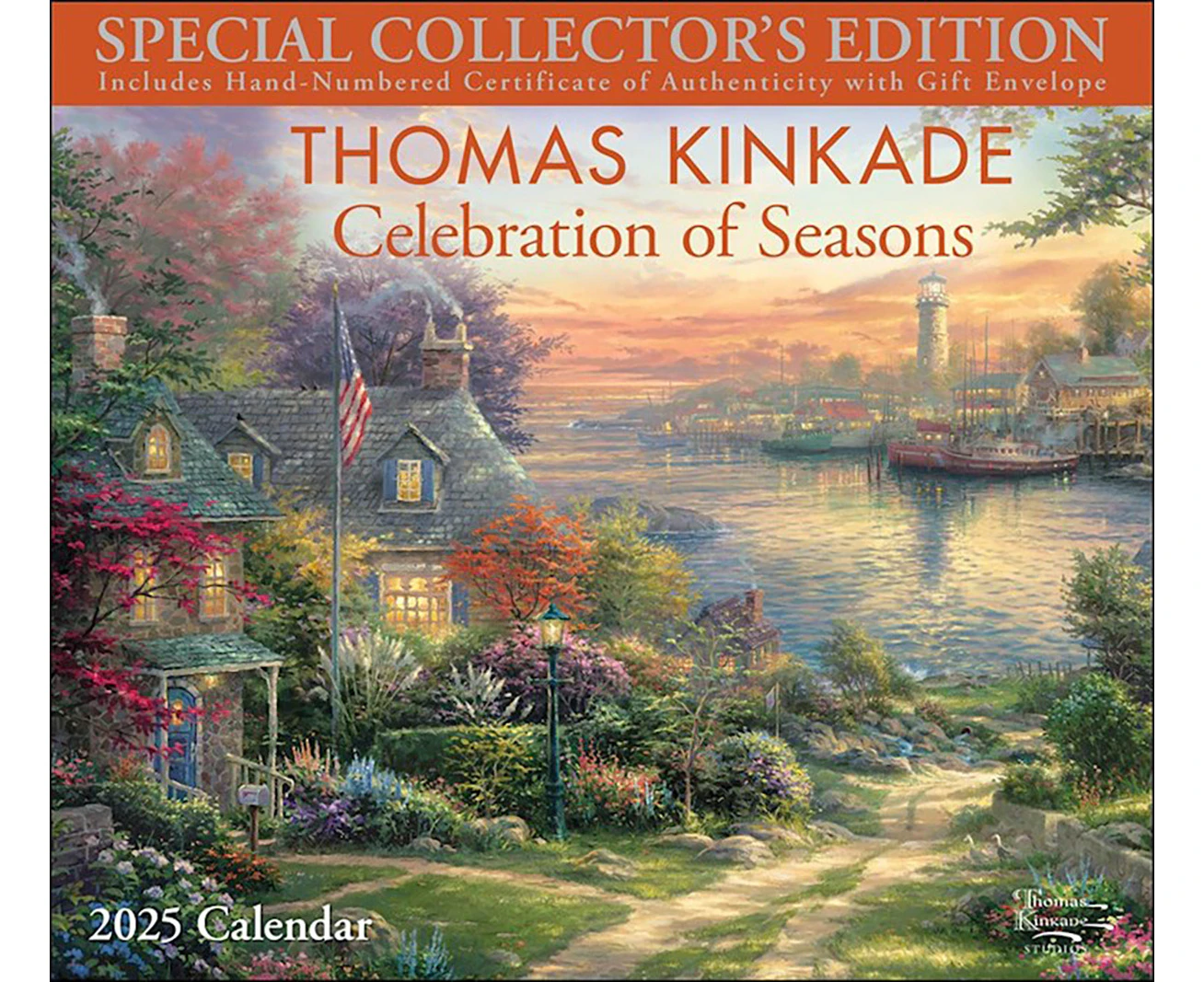 2025 Calendar Thomas Kinkade Special Collector's Ed. w/ Print Deluxe Wall Andrews McMeel AM89128