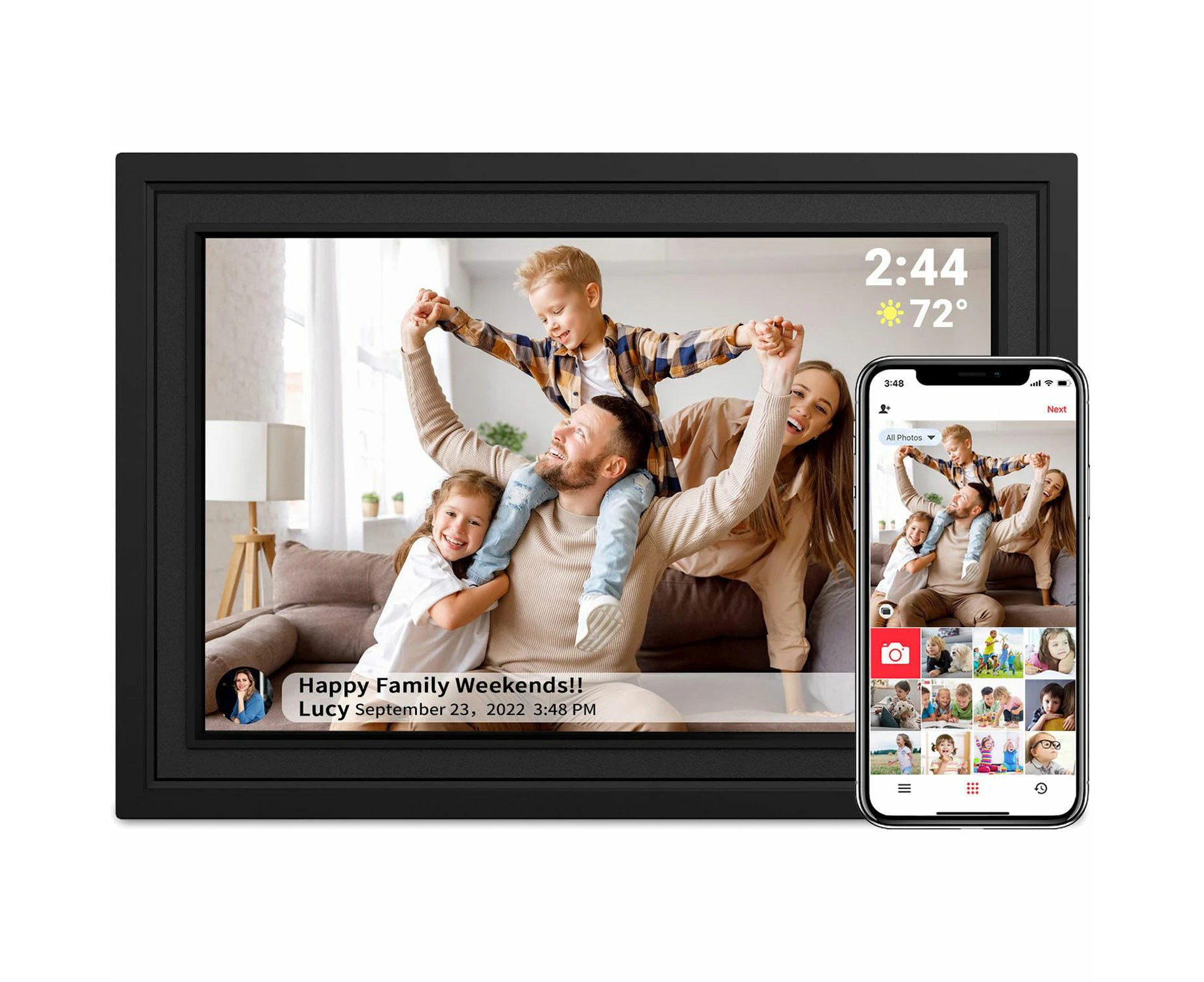 Smart WiFi Digital Photo Frame,Auto-Rotate,1280x800 HD IPS Touchscreen Digital picture Frame,Wall Mountable,A Surprise for Dad,Mom,Friends,10.1 Inch,Black