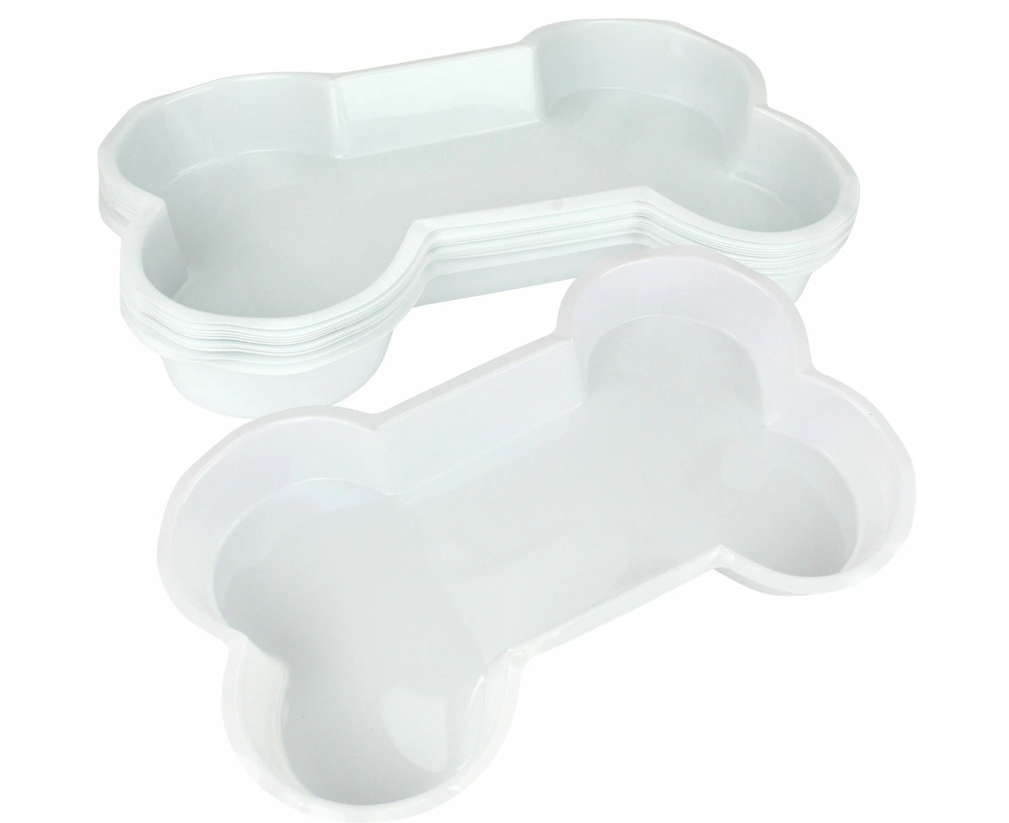 Dog Bone Shaped Plastic Serving Trays (Pack of 12)