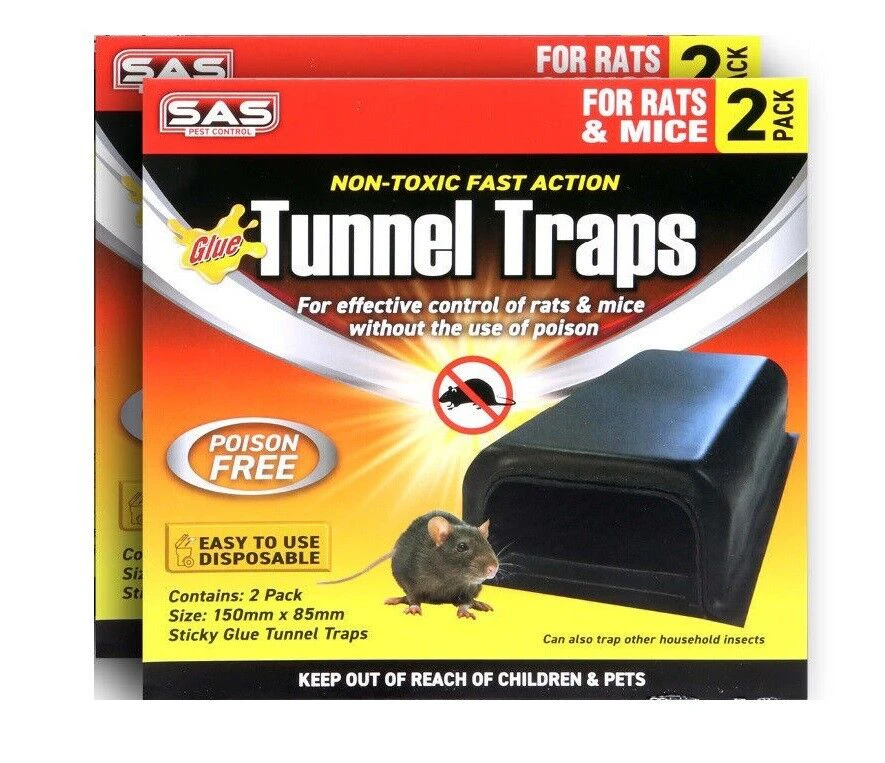 4PK Pest Control Mouse Rat Tunnel Traps Disposable Strong 15 x 8.5cm