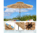 Costway Hawaiian Style Tiki Umbrella Solar Powered Patio Umbrella w/32 LED Lights Natural