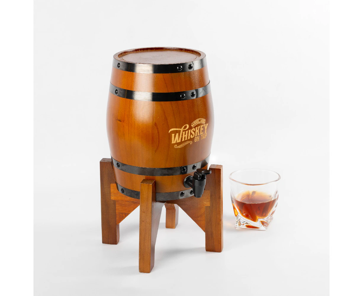 Refined Gifts Upright 3L Whiskey Barrel Dark Oak