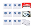 12pcs Vacuum Cleaner Bags For Miele 3D GN COMPLETE C2 C3 S2 S5 S8 S5211 Models