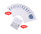 12pcs Vacuum Cleaner Bags For Miele 3D GN COMPLETE C2 C3 S2 S5 S8 S5211 Models