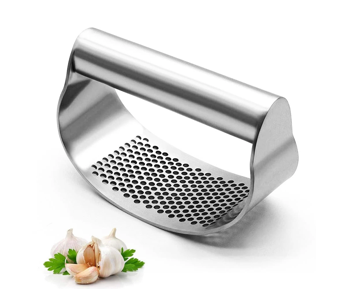 Stainless Steel Garlic Press Crusher Manual Mincer - Silver